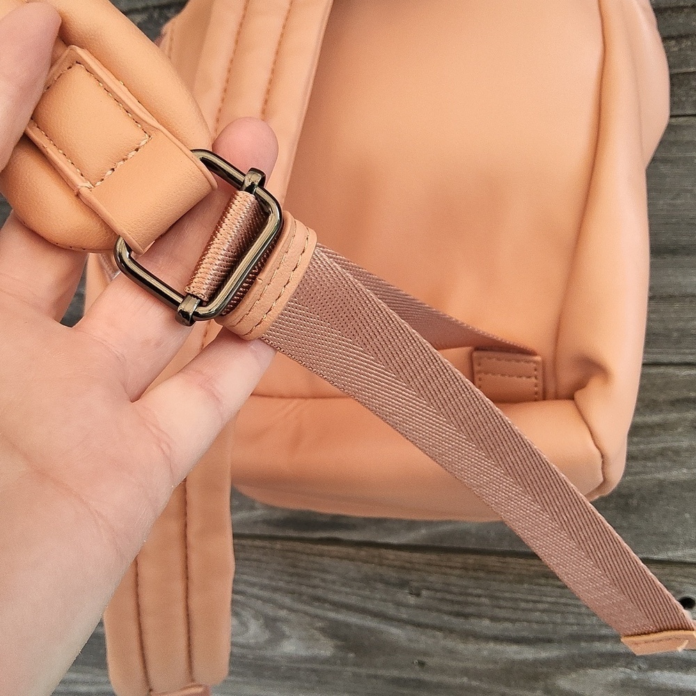 RACHEL Rachel Roy Peach Backpack with Buckle & Chain And Pockets Galore! - Picture 11 of 16